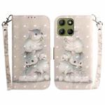 For Motorola Moto G15 3D Colored Flip Leather Phone Case(Squirrels)