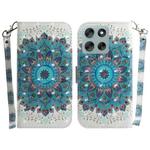 For Motorola Moto G56 5G / G66j 5G / G66y 5G 3D Colored Flip Leather Phone Case(Peacock Wreath)