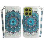 For Motorola Moto G86 5G 3D Colored Flip Leather Phone Case(Peacock Wreath)