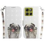 For Motorola Moto G86 5G 3D Colored Flip Leather Phone Case(Pug)