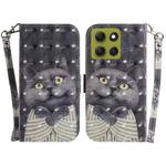 For Motorola Moto G86 5G 3D Colored Flip Leather Phone Case(Hug Cat)