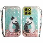 For Motorola Moto G86 5G 3D Colored Flip Leather Phone Case(Black White Cat)