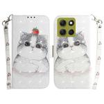 For Motorola Moto G86 5G 3D Colored Flip Leather Phone Case(Cute Cat)