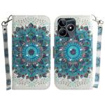 For Realme C53 / Narzo N53 3D Colored Horizontal Flip Leather Phone Case(Peacock Wreath)