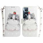 For Realme C65 4G 3D Colored Horizontal Flip Leather Phone Case(Cute Cat)
