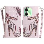 For Realme C61 / C63 / Note 60 3D Colored Horizontal Flip Leather Phone Case(Butterfly High-heeled)