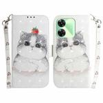 For Realme C61 / C63 / Note 60 3D Colored Horizontal Flip Leather Phone Case(Cute Cat)