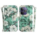 For Realme GT 6 / GT 6T / GT Neo6 / GT Neo6 SE 3D Colored Horizontal Flip Leather Phone Case(Watercolor Flower)