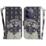 For Realme GT 6 / GT 6T / GT Neo6 / GT Neo6 SE 3D Colored Horizontal Flip Leather Phone Case(Hug Cat)