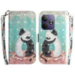 For Realme GT 6 / GT 6T / GT Neo6 / GT Neo6 SE 3D Colored Horizontal Flip Leather Phone Case(Black White Cat)