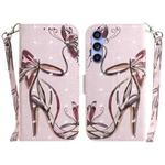 For Samsung Galaxy S23 FE 5G 3D Colored Horizontal Flip Leather Phone Case(Butterfly High-heeled)