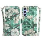 For Samsung Galaxy S23 FE 5G 3D Colored Horizontal Flip Leather Phone Case(Watercolor Flower)