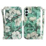 For Samsung Galaxy M34 5G/F34 5G 3D Colored Horizontal Flip Leather Phone Case(Watercolor Flower)