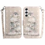 For Samsung Galaxy S24 5G 3D Colored Horizontal Flip Leather Phone Case(Squirrels)