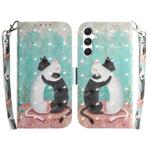 For Samsung Galaxy S24 5G 3D Colored Horizontal Flip Leather Phone Case(Black White Cat)