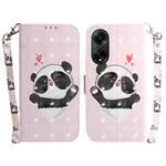 For OPPO A98 5G / F23 5G India 3D Colored Horizontal Flip Leather Phone Case(Heart Panda)