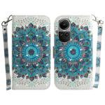 For OPPO Reno10 5G Global/Reno10 Pro Global 3D Colored Horizontal Flip Leather Phone Case(Peacock Wreath)