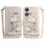 For OPPO A58 4G 3D Colored Horizontal Flip Leather Phone Case(Squirrels)