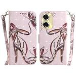 For OPPO A59 5G / A2M 3D Colored Horizontal Flip Leather Phone Case(Butterfly High-heeled)