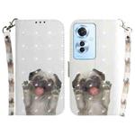 For OPPO Reno11 F Global 3D Colored Horizontal Flip Leather Phone Case(Pug)