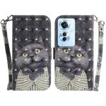 For OPPO Reno11 F Global 3D Colored Horizontal Flip Leather Phone Case(Hug Cat)