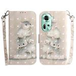 For OPPO Reno11 Global 3D Colored Horizontal Flip Leather Phone Case(Squirrels)