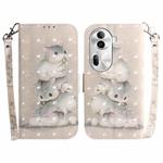 For OPPO Reno11 Pro 5G Global 3D Colored Horizontal Flip Leather Phone Case(Squirrels)