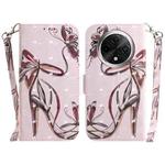 For OPPO A3 Pro 5G 3D Colored Horizontal Flip Leather Phone Case(Butterfly High-heeled)