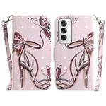 For OPPO Reno12 5G Global 3D Colored Horizontal Flip Leather Phone Case(Butterfly High-heeled)