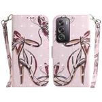 For OPPO Reno12 Pro 5G Global 3D Colored Horizontal Flip Leather Phone Case(Butterfly High-heeled)