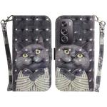 For OPPO Reno12 Pro 5G Global 3D Colored Horizontal Flip Leather Phone Case(Hug Cat)