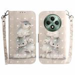 For OPPO Reno12 F 5G 3D Colored Horizontal Flip Leather Phone Case(Squirrels)