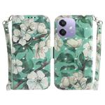 For OPPO A5x 5G / A3 4G / 5G / A3x 4G / 5G 3D Colored Horizontal Flip Leather Phone Case(Watercolor Flower)