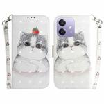 For OPPO A5x 5G / A3 4G / 5G / A3x 4G / 5G 3D Colored Horizontal Flip Leather Phone Case(Cute Cat)