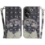 For Tecno Camon 20 Pro 4G / 20 3D Colored Horizontal Flip Leather Phone Case(Hug Cat)