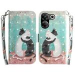 For Tecno Camon 20 Pro 4G / 20 3D Colored Horizontal Flip Leather Phone Case(Black White Cat)