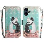 For Tecno Pova Neo 3 3D Colored Horizontal Flip Leather Phone Case(Black White Cat)