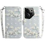 For Tecno Camon 20 Premier 5G 3D Colored Horizontal Flip Leather Phone Case(Magnolia)