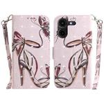 For Tecno Pova 5 Pro 3D Colored Horizontal Flip Leather Phone Case(Butterfly High-heeled)