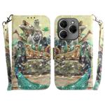 For Tecno Spark 20 Pro 3D Colored Horizontal Flip Leather Phone Case(Zoo)