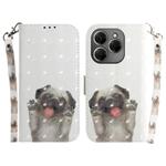 For Tecno Spark 20 Pro 3D Colored Horizontal Flip Leather Phone Case(Pug)