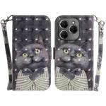 For Tecno Spark 20 Pro 3D Colored Horizontal Flip Leather Phone Case(Hug Cat)