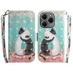 For Tecno Spark 20 Pro 3D Colored Horizontal Flip Leather Phone Case(Black White Cat)