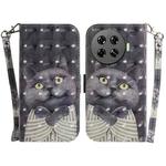 For Tecno Spark 20 Pro+ 4G 3D Colored Horizontal Flip Leather Phone Case(Hug Cat)