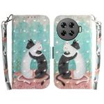 For Tecno Spark 20 Pro+ 4G 3D Colored Horizontal Flip Leather Phone Case(Black White Cat)