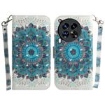 For Tecno Camon 30 Premier 5G 3D Colored Horizontal Flip Leather Phone Case(Peacock Wreath)