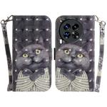 For Tecno Camon 30 Premier 5G 3D Colored Horizontal Flip Leather Phone Case(Hug Cat)