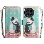 For Tecno Camon 30 Premier 5G 3D Colored Horizontal Flip Leather Phone Case(Black White Cat)