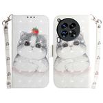 For Tecno Camon 30 Premier 5G 3D Colored Horizontal Flip Leather Phone Case(Cute Cat)