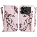 For Tecno Pova 6 / Pova 6 Pro 3D Colored Horizontal Flip Leather Phone Case(Butterfly High-heeled)